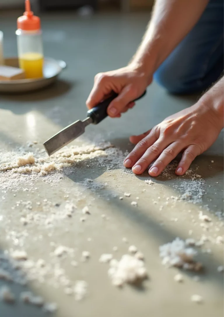 Remove carpet glue from concrete